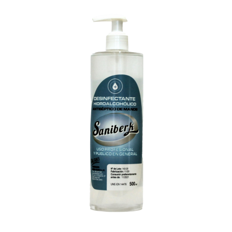 Saniberk - Hidroalcohol para manos - 5L - Autorizado por D.G.S.P.